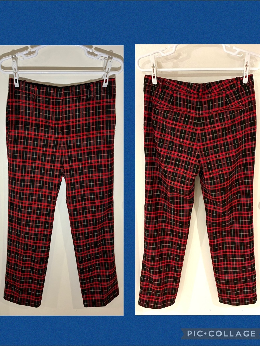 Ann Taylor The Sophia Pant, Red & Black Plaid